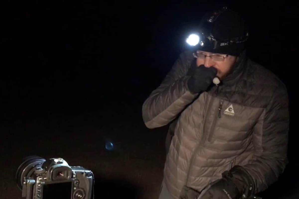 Cold night photography field conditions under the Milky Way