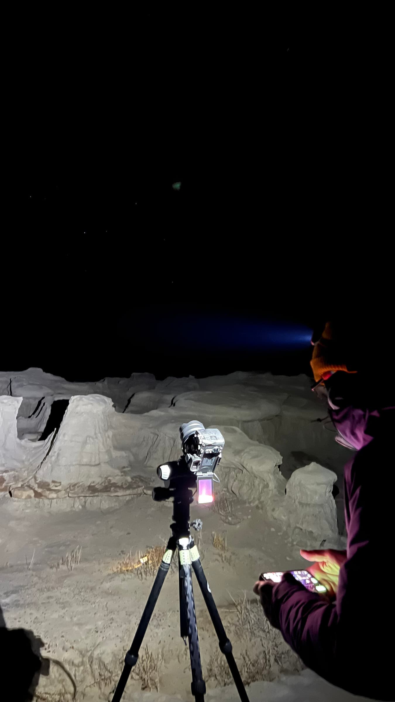 Milky Way Canyon lit up in Bisti