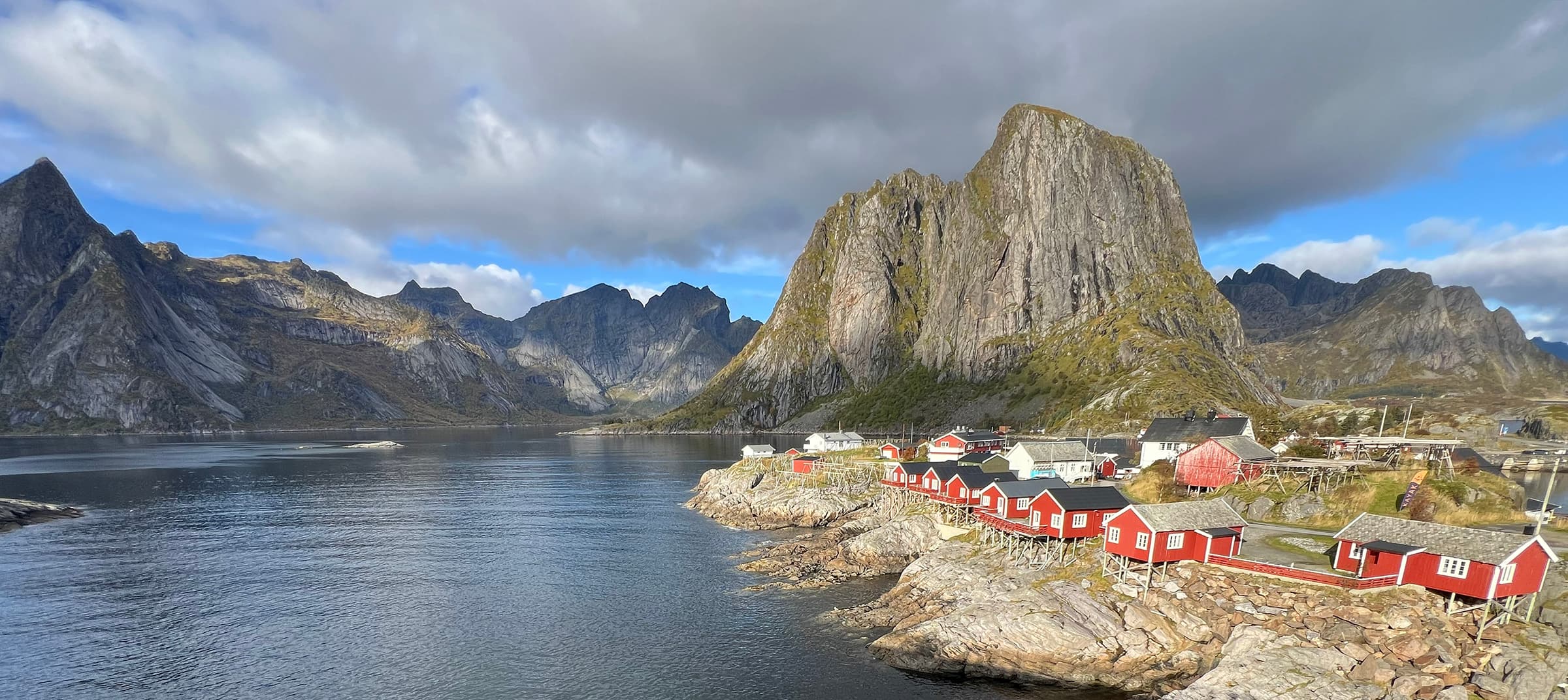 Hamnøy village and mountains in Lofoten, Norway
