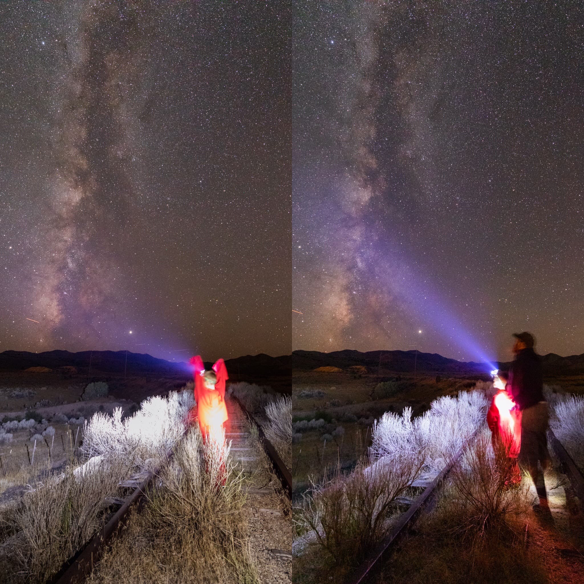 Milky Way above a dark trestle location at night
