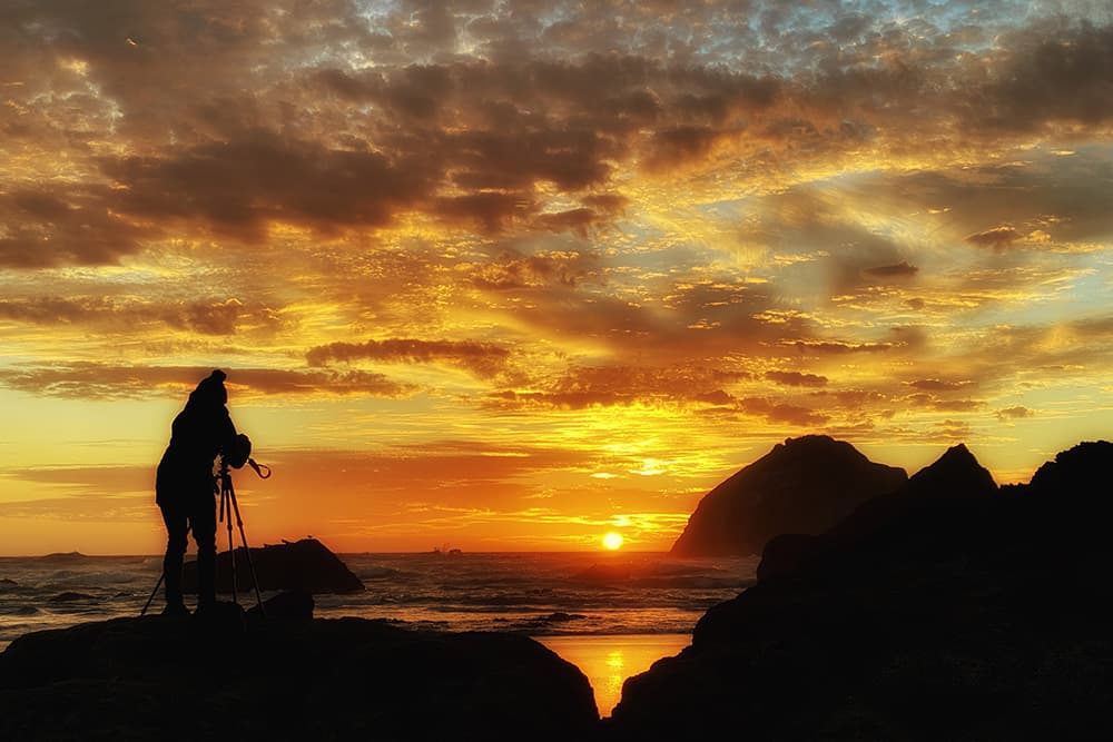 Bandon beach at sunset