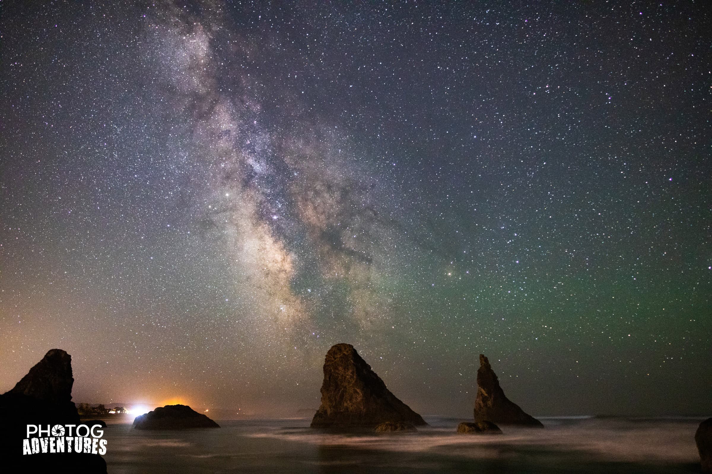 Milky Way over Bandon on the Oregon Coast