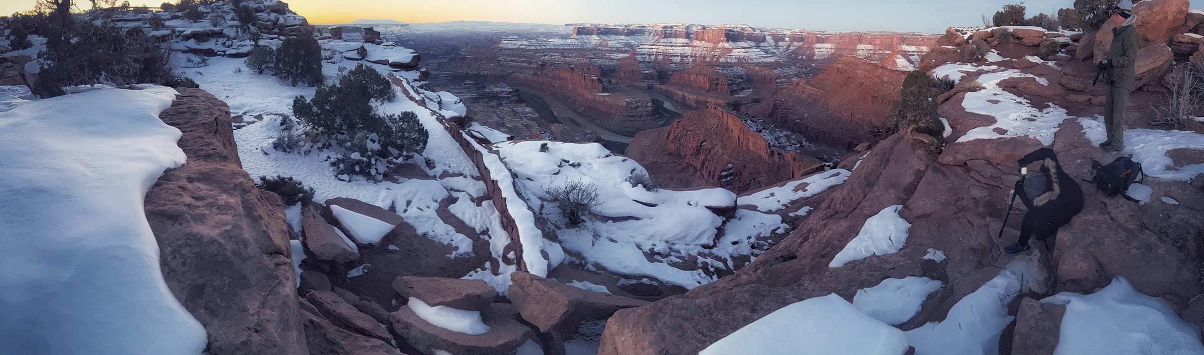 Snowy Southern Utah panorama overlook