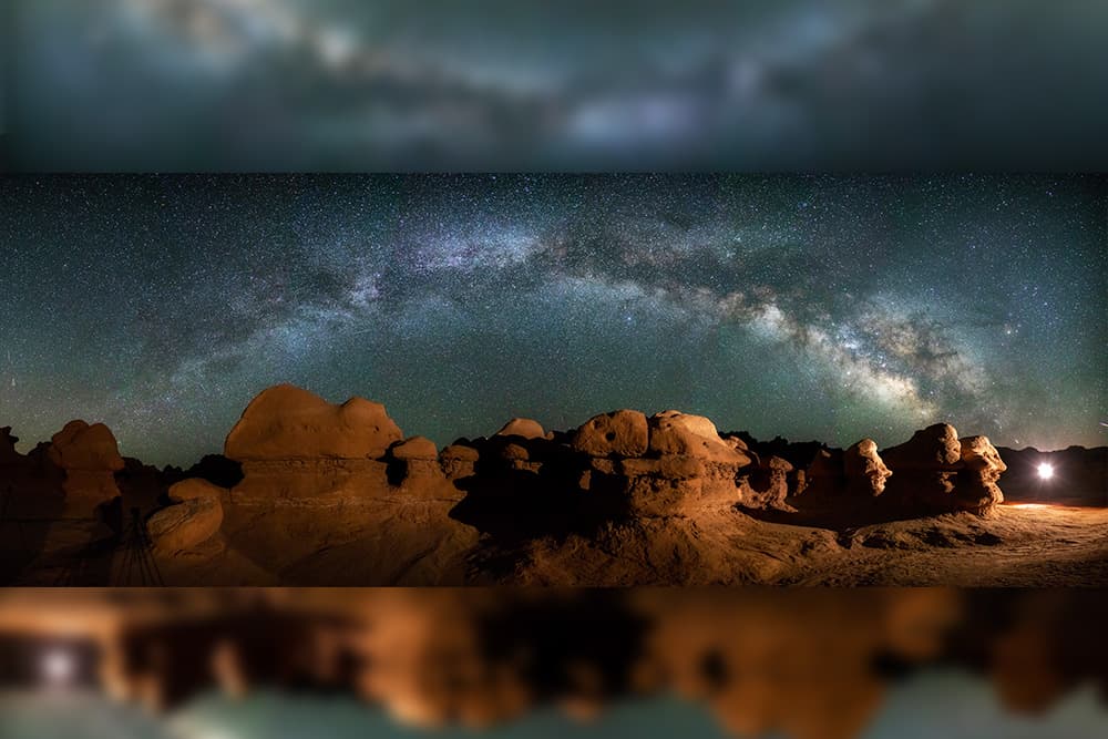Goblin Valley formations under the Milky Way